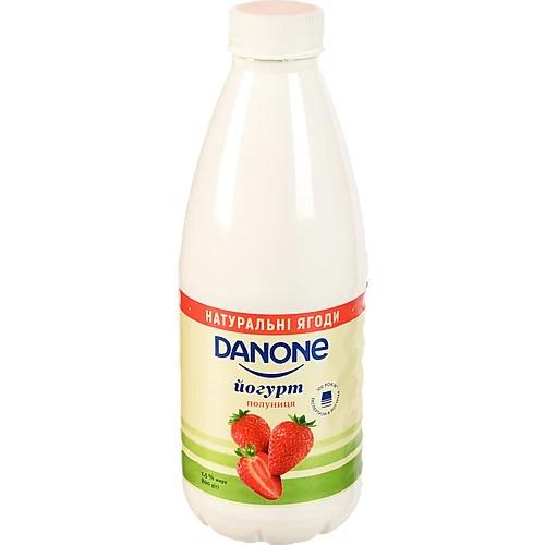Йогурт 1.5% питний Полуниця Danone п/пл 800г